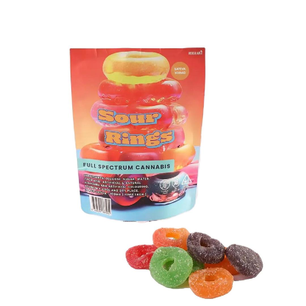 Sour Rings 100mg (10x10mg THC) - Sativa