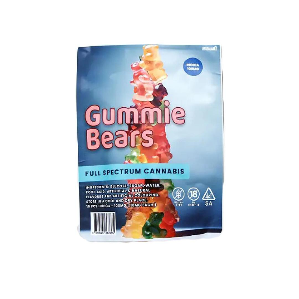 Gummy Bears 100mg (10x10mg THC) – Indica